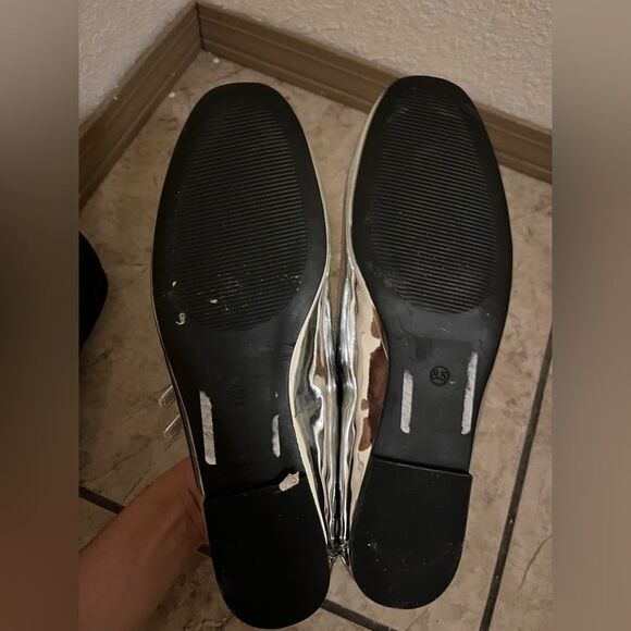 STEVE MADDEN Silver Faux Patent Leather Alisah Ballet Flats - Picture 9 of 14